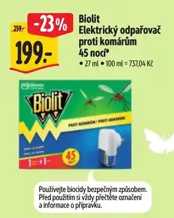 Albert Biolit Elektrický odpařovač proti komárům 45 nocí nabídka