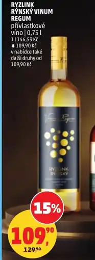 Penny Market Ryzlink rynský vinum regum přívlastkové víno nabídka