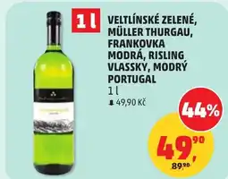 Penny Market 1 veltlínské zelené, müller thurgau, frankovka modrá, risling vlassky, modrý portugal nabídka