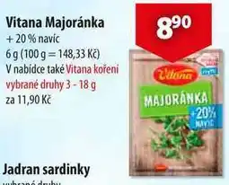 CBA Vitana Majoránka +20% navíc, 6 g nabídka