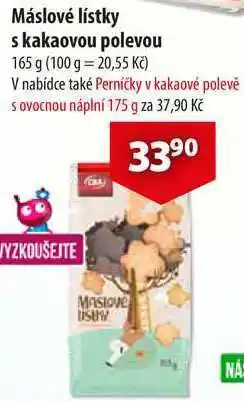 CBA Máslové lístky s kakaovou polevou nabídka