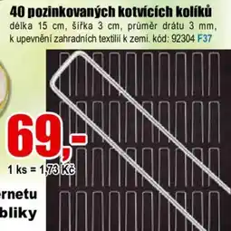 EVA 40 ozinkovaných kotvících kolíků nabídka