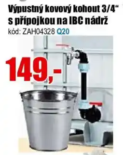 EVA Výpustný kovový kohout 3/4" s přípojkou na IBC nádrž nabídka