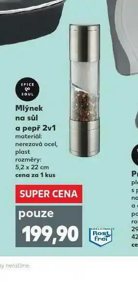 Kaufland Mlýnek na sůl a pepř 2v1 nabídka