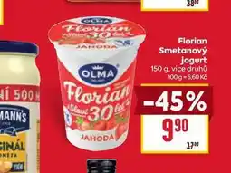 Billa Florian Smetanový jogurt nabídka