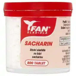 Billa FAN Sladidla Sacharin stolní sladidlo 800 tablet 50g nabídka