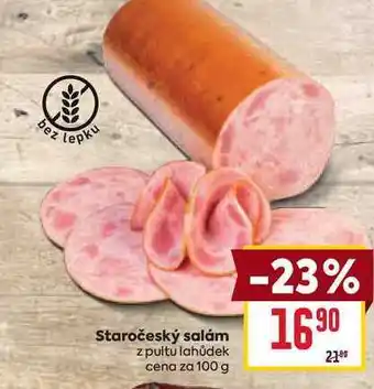 Billa Staročeský salám z pultu lahůdek cena za nabídka