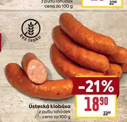 Billa Ústecká klobása z pultu lahůdek cena za nabídka