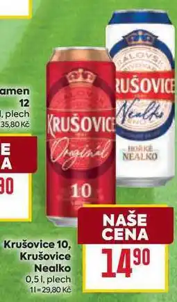 Billa Krušovice Nealko 0,5l, plech nabídka