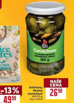 Billa Grill Party Okurky cornichons 360/170 g nabídka