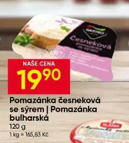 Hruška Pomazánka česneková se sýrem Pomazánka bulharská nabídka