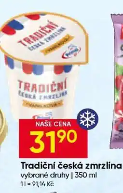 Hruška Tradiční česká zmrzlina nabídka