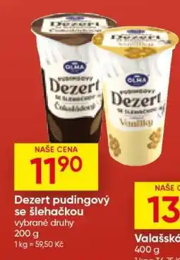 Hruška Dezert pudingový se šlehačkou nabídka