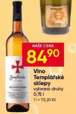 Hruška Víno Templářské sklepy nabídka