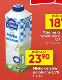 Hruška Mléko čerstvé polotučné 1,5% nabídka