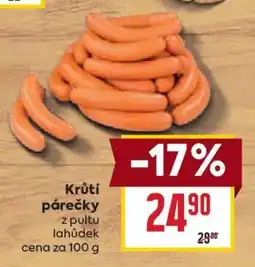 Billa Krůtí párečky nabídka