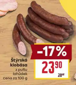 Billa Štýrská klobása nabídka