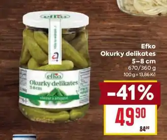Billa Efko Okurky delikates 5–8 cm nabídka