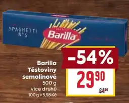 Billa Barilla Těstoviny semolinové nabídka
