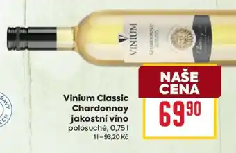 Billa Vinium Classic Chardonnay jakostní víno nabídka
