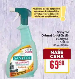Billa Sanytol odmašťující čistič kuchyně nabídka