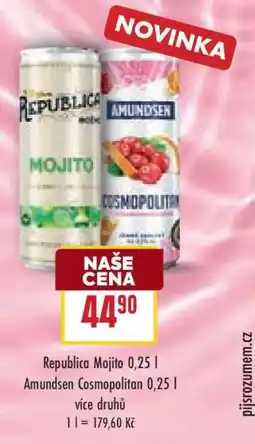 Billa Republica Mojito 0,25 l, Amundsen Cosmopolitan 0,25 l nabídka
