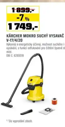 OBI Kärcher mokro suchý vysavač wd 3 v-17/4/20 nabídka