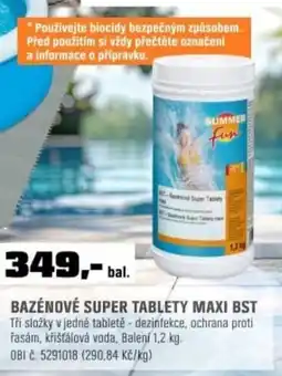 OBI Bazénové super tablety maxi BST nabídka
