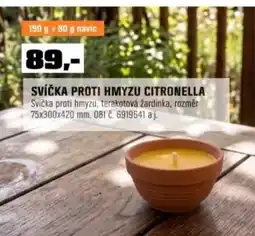OBI Svíčka proti hmyzu citronella nabídka
