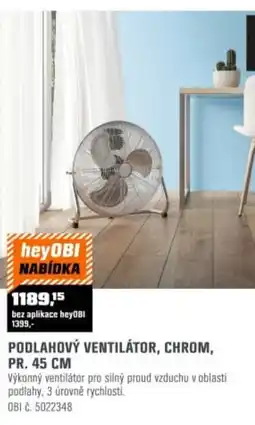 OBI Podlahový ventilátor, chrom, pr. nabídka