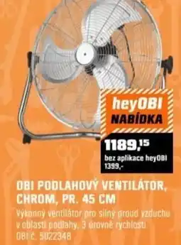 OBI Obi podlahový ventilátor, chrom, pr. nabídka