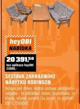 OBI Sestava zahradního nábytku robinson nabídka