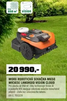 OBI Worx robotická sekačka m650 wr365e landroid vision cloud nabídka