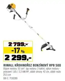 OBI Riwall křovinořez benzínový RPB 500 nabídka