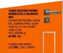 OBI Cobra rozetové dveřní kování gyes-s bb matný nikl nabídka