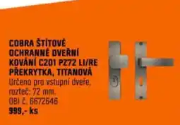OBI Cobra štítové ochranné dveřní kování c201 pz72 li/re překrytka, titanová nabídka