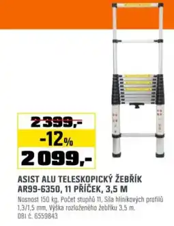 OBI Asist alu teleskopický žebřík ar99-6350, 11 příček nabídka