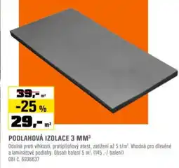 OBI Podlahová izolace 3 mm nabídka