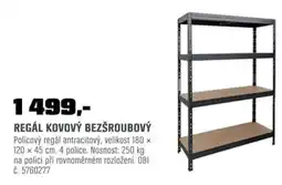 OBI Regál kovový bezšroubový nabídka