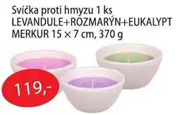 Fortel Svíčka proti hmyzu 1 ks levandule+rozmarýn+eukalypt merkur nabídka