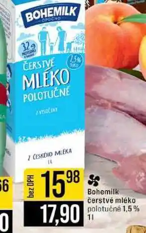Jip Bohemilk čerstvé mléko polotučné 1,5 % nabídka