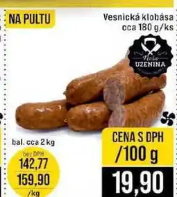 Jip Vesnická klobása cca 180 g 100g nabídka