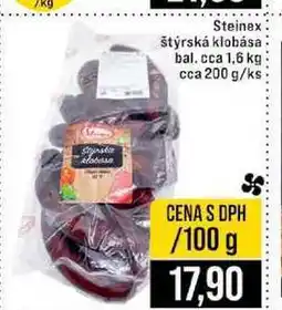 Jip Steinex Štýrská klobása bal cca 1,6 kg cca 200 g 100g nabídka