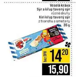 Jip Veselá kráva Sýr a křup tavený sýr různé druhy Kiri křup tavený sýr z tvarohu a smetany nabídka