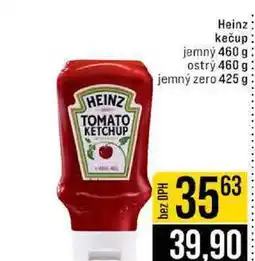 Jip Heinz kečup jemný 460 g ostrý 460 g jemný zero 425 g nabídka