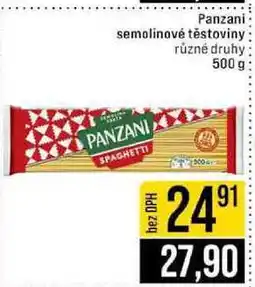 Jip Panzani semolinové těstoviny různé druhy nabídka