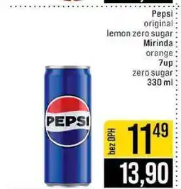 Jip Pepsi original lemon zero sugar Mirinda orange 7up zero sugar nabídka