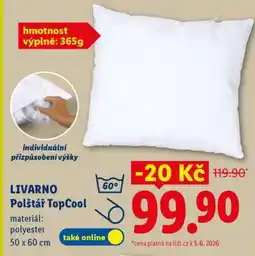 Lidl LIVARNO Polštář TopCool nabídka