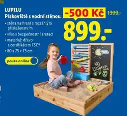 Lidl LUPILU Pískoviště s vodní stěnou nabídka