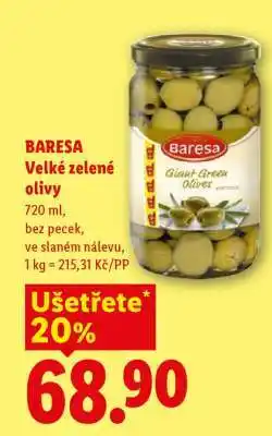 Lidl BARESA Velké zelené olivy nabídka